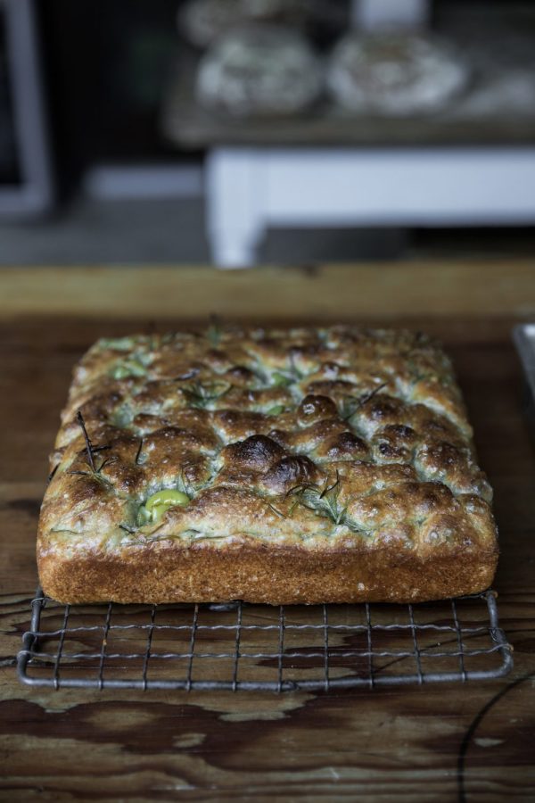 olive sourdough focaccia