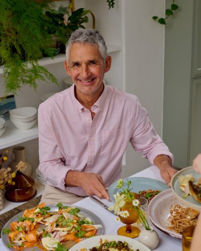 Tim Spector Bread recipe sitting at the table eating