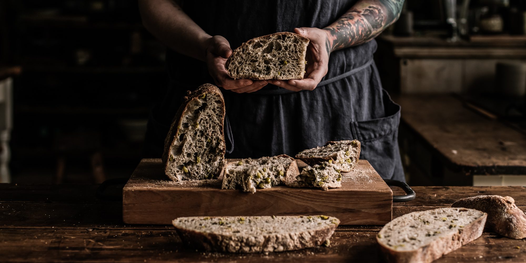 A loaf of sourdough bread showing the open crumb structure, supporting gut health through natural fermentation